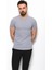Düz Gri Renk Super Slim Fit Bisiklet Yaka Basic Erkek T-Shirt 1