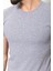 Düz Gri Renk Super Slim Fit Bisiklet Yaka Basic Erkek T-Shirt 2