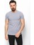 Düz Gri Renk Super Slim Fit Bisiklet Yaka Basic Erkek T-Shirt 3