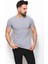 Düz Gri Renk Super Slim Fit Bisiklet Yaka Basic Erkek T-Shirt 4