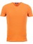 Düz Oranj Rengi Super Slim Fit V Yaka Basic Erkek T-Shirt 1