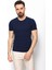 Düz Lacivert Renk Super Slim Fit Bisiklet Yaka Basic Erkek T-Shirt 1