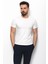 Düz Ekru Rengi Super Slim Fit Bisiklet Yaka Basic Erkek T-Shirt 1