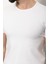 Düz Ekru Rengi Super Slim Fit Bisiklet Yaka Basic Erkek T-Shirt 2