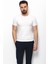 Düz Ekru Rengi Super Slim Fit Bisiklet Yaka Basic Erkek T-Shirt 3