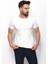 Düz Ekru Rengi Super Slim Fit Bisiklet Yaka Basic Erkek T-Shirt 4