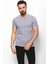 Düz Gri Renk Super Slim Fit V Yaka Basic Erkek T-Shirt 3