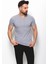 Düz Gri Renk Super Slim Fit V Yaka Basic Erkek T-Shirt 4