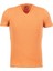 Düz Kayısı Rengi Super Slim Fit V Yaka Basic Erkek T-Shirt 1