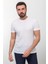 Desenli Beyaz Slim Fit Bisiklet Yaka Basic Erkek T-Shirt 1