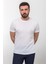 Desenli Beyaz Slim Fit Bisiklet Yaka Basic Erkek T-Shirt 3