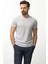Desenli Açık Gri Slim Fit Bisiklet Yaka Basic Erkek T-Shirt 1