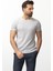 Desenli Açık Gri Slim Fit Bisiklet Yaka Basic Erkek T-Shirt 3