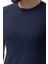 Desenli Lacivert Slim Fit Bisiklet Yaka Basic Erkek T-Shirt 2