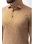 Yaprak Desenli Kamel Slim Fit Polo Yaka Erkek T-Shirt 2