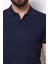 Düz Lacivert Renk Slim Fit Polo Yaka Basic Erkek T-Shirt 2