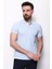 Düz Mavi Renk Slim Fit Polo Yaka Basic Erkek T-Shirt 1