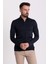Düz Lacivert Renk Slim Fit Uzun Kollu Polo Yaka Erkek T-Shirt 1