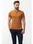 Düz Kamel Rengi Slim Fit Polo Yaka Basic Erkek T-Shirt 1