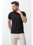 Düz Siyah Renk Slim Fit Polo Yaka Basic Erkek T-Shirt 4