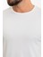 Düz Beyaz Renk Slim Fit Uzun Kollu Bisiklet Yaka Erkek T-Shirt 2