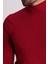 Düz Bordo Rengi Slim Fit Uzun Kollu Tam Balıkçı Yaka Erkek Penye 2