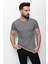 Desenli Siyah Beyaz Slim Fit Bisiklet Yaka Basic Erkek T-Shirt 3