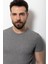 Desenli Siyah Beyaz Slim Fit Bisiklet Yaka Basic Erkek T-Shirt 5