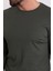 Düz Haki Rengi Slim Fit Uzun Kollu Bisiklet Yaka Erkek T-Shirt 4