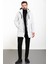 Düz Taş Rengi Slim Fit Fermuar Detaylı Kapüşonlu Erkek Kaban 3
