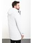 Düz Taş Rengi Slim Fit Fermuar Detaylı Kapüşonlu Erkek Kaban 5