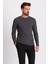 Antrasit Rengi Slim Fit Uzun Kollu Bisiklet Yaka Erkek T-shirt 2