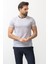 Desenli Mavi Renk Slim Fit Bisiklet Yaka Erkek T-shirt 1
