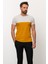 Parca Desenli Hardal Rengi Slim Fit Bisiklet Yaka Erkek T-shirt 3