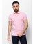 Duz Pembe Renk Slim Fit Polo Yaka Erkek T-shirt 4