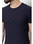 Desenli Lacivert Renk Slim Fit Bisiklet Yaka Erkek T-shirt 2