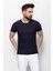 Desenli Lacivert Renk Slim Fit Bisiklet Yaka Erkek T-shirt 4