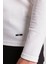 Ekru Rengi Slim Fit Uzun Kollu Bisiklet Yaka Erkek T-shirt 4