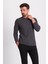 Antrasit Rengi Slim Fit Uzun Kollu Bisiklet Yaka Erkek T-shirt 5