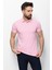 Duz Pembe Renk Slim Fit Polo Yaka Erkek T-shirt 1
