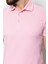 Duz Pembe Renk Slim Fit Polo Yaka Erkek T-shirt 2