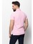 Duz Pembe Renk Slim Fit Polo Yaka Erkek T-shirt 5