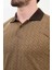 Desenli Kamel Rengi Slim Fit Polo Yaka Erkek T-Shirt 2