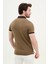 Desenli Kamel Rengi Slim Fit Polo Yaka Erkek T-Shirt 3