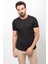 Düz Siyah Renk Slim Fit Bisiklet Yaka Basic Erkek T-Shirt 1