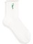 Kuş İşlemeli Beyaz Soket Çorap 1912432-34523 1