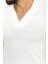 Desenli Beyaz Renk Slim Fit Apaç Yaka Uzun Kollu Erkek T-Shirt 5