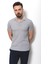 Desenli Gri Renk Slim Fit Apaç Yaka Erkek T-Shirt 3