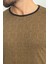 Desenli Kamel Rengi Slim Fit Bisiklet Yaka Erkek T-Shirt 2