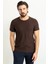 Desenli Kahverengi Slim Fit Bisiklet Yaka Erkek T-Shirt 1